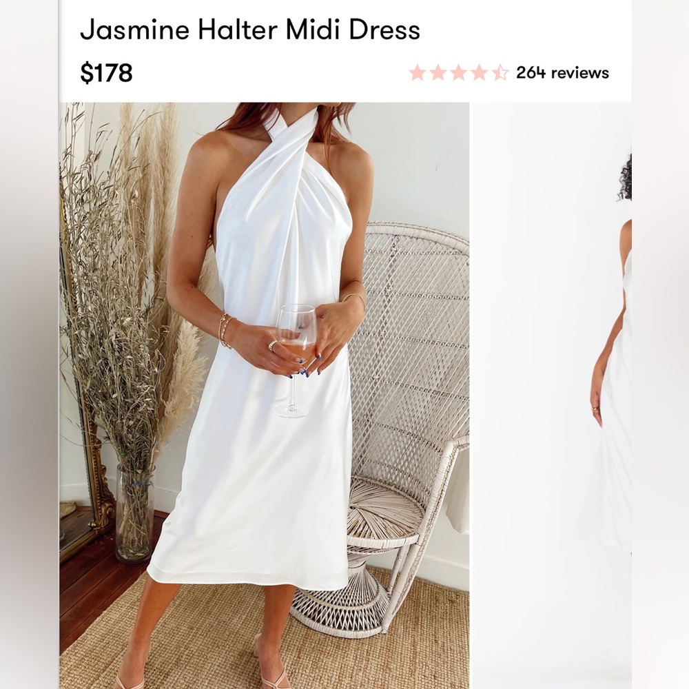 Show Me Your MuMu White Jasmine Halter Midi Dress